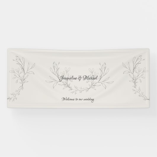 Eenvoudig Elegant Script Neutral Weduwen Welkom Spandoek (Horizontaal)