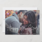 Eenvoudig elegant script, nieuw jaar feestdagenkaart (Voorkant)