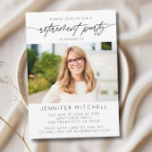 Eenvoudig Elegant Script Pensioen Party Foto Kaart