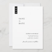 Eenvoudig Elegant Script Photo Monogram Weddenscha Save The Date (Voorkant)
