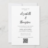 Eenvoudig Elegant Script Photo QR Code Weddenschap Kaart (Achterkant)