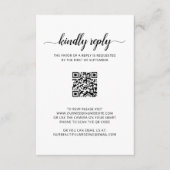 Eenvoudig Elegant Script Photo QR Code Weddenschap RSVP Kaartje (Voorkant)