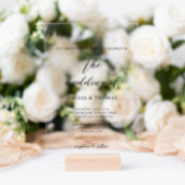 Eenvoudig Elegant Script Photo Wedding Acryl Uitnodigingen