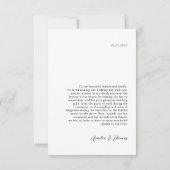 Eenvoudig Elegant Script Photo Wedding Bedankkaart (Achterkant)