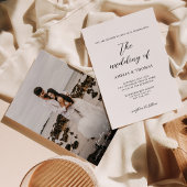 Eenvoudig Elegant Script Photo Wedding Kaart