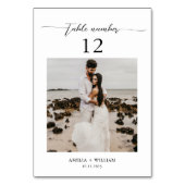 Eenvoudig Elegant Script Photo Wedding Kaart (Achterkant)