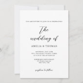 Eenvoudig Elegant Script Photo Wedding Kaart (Voorkant)