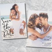 Eenvoudig Elegant Script Photo Wedding Save The Date