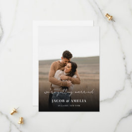 Eenvoudig Elegant Script Photo Wedding Save The Date