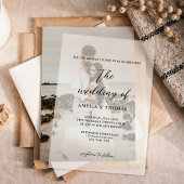 Eenvoudig Elegant Script Photo Wedding Vellum Uitnodigingen