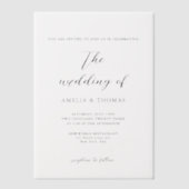 Eenvoudig Elegant Script Photo Wedding Vellum Uitnodigingen (Voorkant)