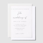 Eenvoudig Elegant Script Photo Wedding Vellum Uitnodigingen (Offset)