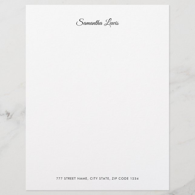 Eenvoudig Elegant Script Professioneel  Briefhoofd (Voorkant)