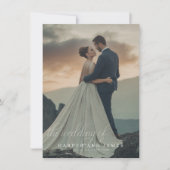 Eenvoudig Elegant Script QR Code Foto Budget Bruil Kaart (Voorkant)