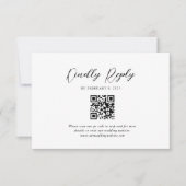 Eenvoudig Elegant Script QR Code Wedding RSVP Kaartje (Voorkant)