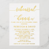 Eenvoudig Elegant Script Rehearsal Dinner Folie Uitnodiging (Voorkant)