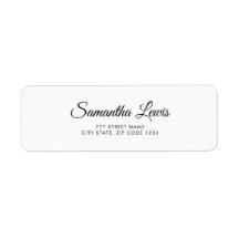 Eenvoudig Elegant Script Return Address Label