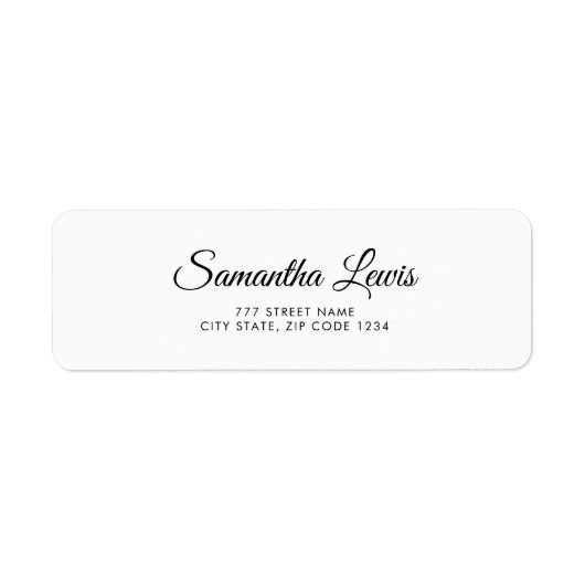 Eenvoudig Elegant Script Return Address Label (Voorkant)