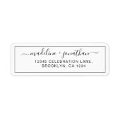 Eenvoudig Elegant Script Return-adres Etiket (Voorkant)