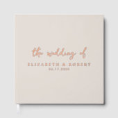 Eenvoudig Elegant Script Roos Gold Foil Wedding Gastenboek (Voorkant)