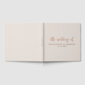 Eenvoudig Elegant Script Roos Gold Foil Wedding Gastenboek (Volledig)