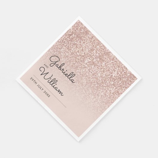Eenvoudig Elegant Script Roos Gold Glitter Servet (Hoek)