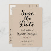Eenvoudig Elegant Script Rustieke bruiloft Save th Briefkaart (Voorkant / Achterkant)