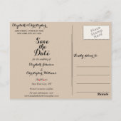 Eenvoudig Elegant Script Rustieke bruiloft Save th Briefkaart (Achterkant)