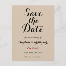 Eenvoudig Elegant Script Rustieke bruiloft Save th Briefkaart