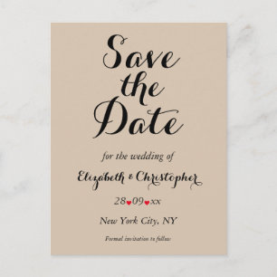 Eenvoudig Elegant Script Rustieke bruiloft Save th Briefkaart