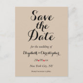 Eenvoudig Elegant Script Rustieke bruiloft Save th Briefkaart (Voorkant)