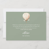 Eenvoudig Elegant Script Sage Green Baby Bedankkaart (Achterkant)
