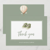 Eenvoudig Elegant Script Sage Green Baby Bedankkaart (Voorkant / Achterkant)