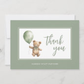 Eenvoudig Elegant Script Sage Green Baby Boy Bedankkaart (Voorkant)