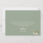 Eenvoudig Elegant Script Sage Green Baby Boy Bedankkaart (Achterkant)