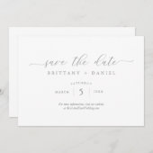 Eenvoudig Elegant Script Save the Date Wedding Kaart (Voorkant / Achterkant)