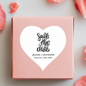 Eenvoudig Elegant Script Sla de Datum Op Boho Brui Hart Sticker