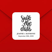 Eenvoudig Elegant Script Sla De Datum Op Boho Brui Vierkante Sticker