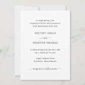 Eenvoudig Elegant Script Spanish Wedding Kaart (Voorkant)