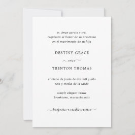 Eenvoudig Elegant Script Spanish Wedding Kaart