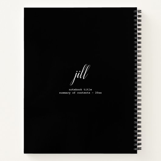 Eenvoudig Elegant script, speciaal aangepast spira Notitieboek (Achterkant)