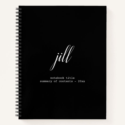 Eenvoudig Elegant script, speciaal aangepast spira Notitieboek (Voorkant)