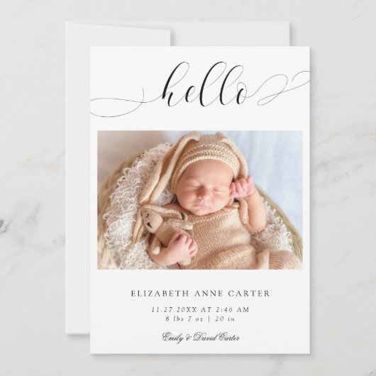 Eenvoudig Elegant Script Swash minimalistisch Mode Aankondiging (Voorkant)