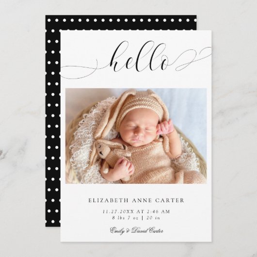 Eenvoudig Elegant Script Swash minimalistisch Mode Aankondiging (Voorkant / Achterkant)