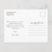 Eenvoudig Elegant Script Trouw Dank Je Foto Briefkaart (Achterkant)