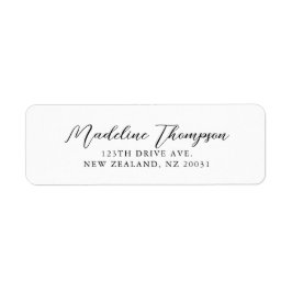 Eenvoudig Elegant Script Trouwadreslabel Etiket