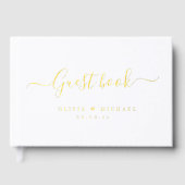 Eenvoudig elegant script trouwgastenboek gastenboek (Voorkant)