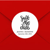 Eenvoudig Elegant Script Trouwkaart Save The Date Ronde Sticker