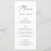 Eenvoudig Elegant Script Trouwvoer Menu (Voorkant)