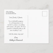 Eenvoudig Elegant Script Uitstel bruiloft Aankondigingskaart (Achterkant)